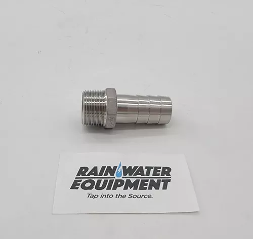 1" Stainless Steel Hose Barb x 1" NPT